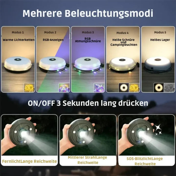 Camping Lamp | 4-in-1 USB Powerbank & 10m RGB Lights