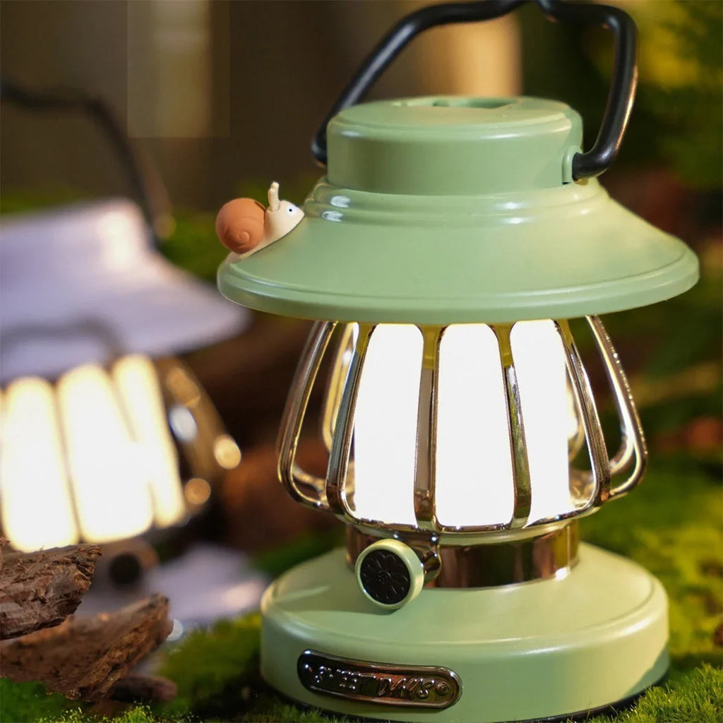 Camping Lantern | USB Rechargeable & Portable Warm Light | Retro Snail Design