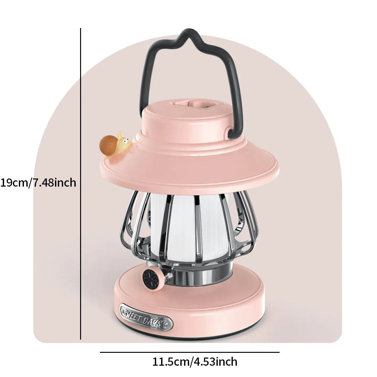 Camping Lantern | USB Rechargeable & Portable Warm Light | Retro Snail Design