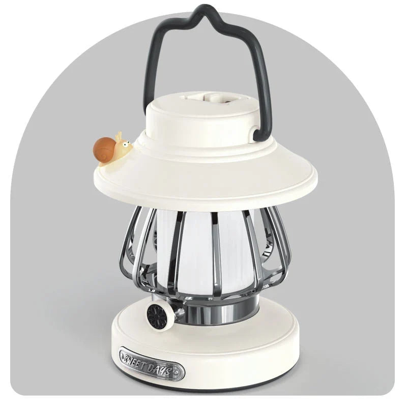 Camping Lantern | USB Rechargeable & Portable Warm Light | Retro Snail Design
