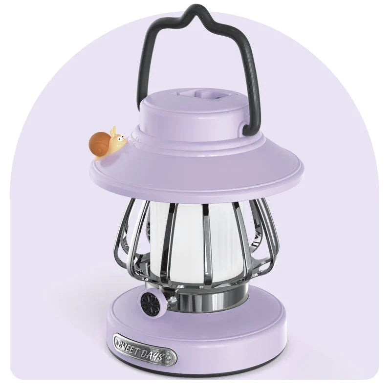 Camping Lantern | USB Rechargeable & Portable Warm Light | Retro Snail Design