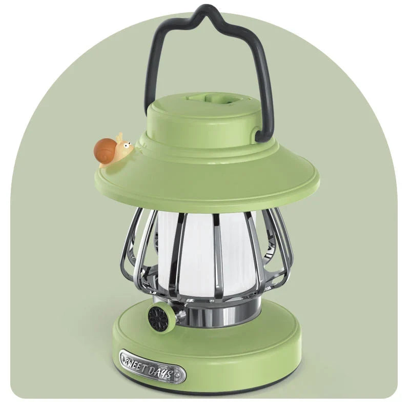 Camping Lantern | USB Rechargeable & Portable Warm Light | Retro Snail Design