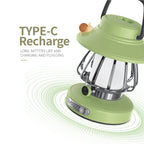 Camping Lantern | USB Rechargeable & Portable Warm Light | Retro Snail Design