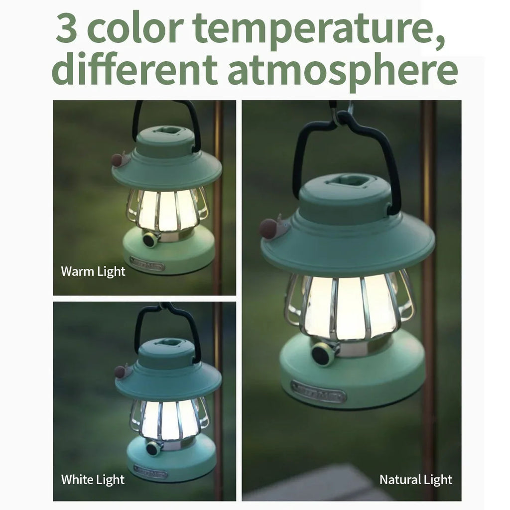 Camping Lantern | USB Rechargeable & Portable Warm Light | Retro Snail Design
