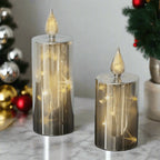 Candle Set | LED Smoky Glass & Automatic 6-Hour Timer | 2-Piece