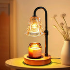 Candle Warmer Lamp | Flower Glass Shade & Adjustable Heating | 2/4/8-Hour Timer
