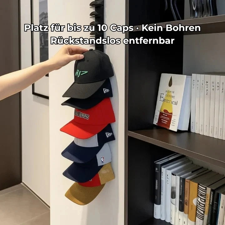 Cap Wall Mount | Slim Space-Saving | Holds Up To 10 Caps
