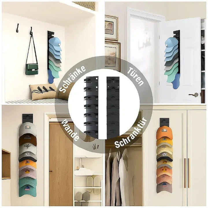 Cap Wall Mount | Slim Space-Saving | Holds Up To 10 Caps