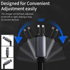 Car Charger | Retractable Cable & Fast Charging | 12–24V