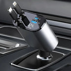 Car Charger | Retractable Cable & Fast Charging | 12–24V