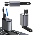 Car Charger | Retractable Cable & Fast Charging | 12–24V