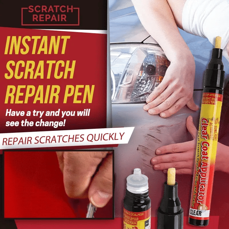 Car Scratch Repair Pen | Quick-Dry Waterproof Clear Coat | Travel Size