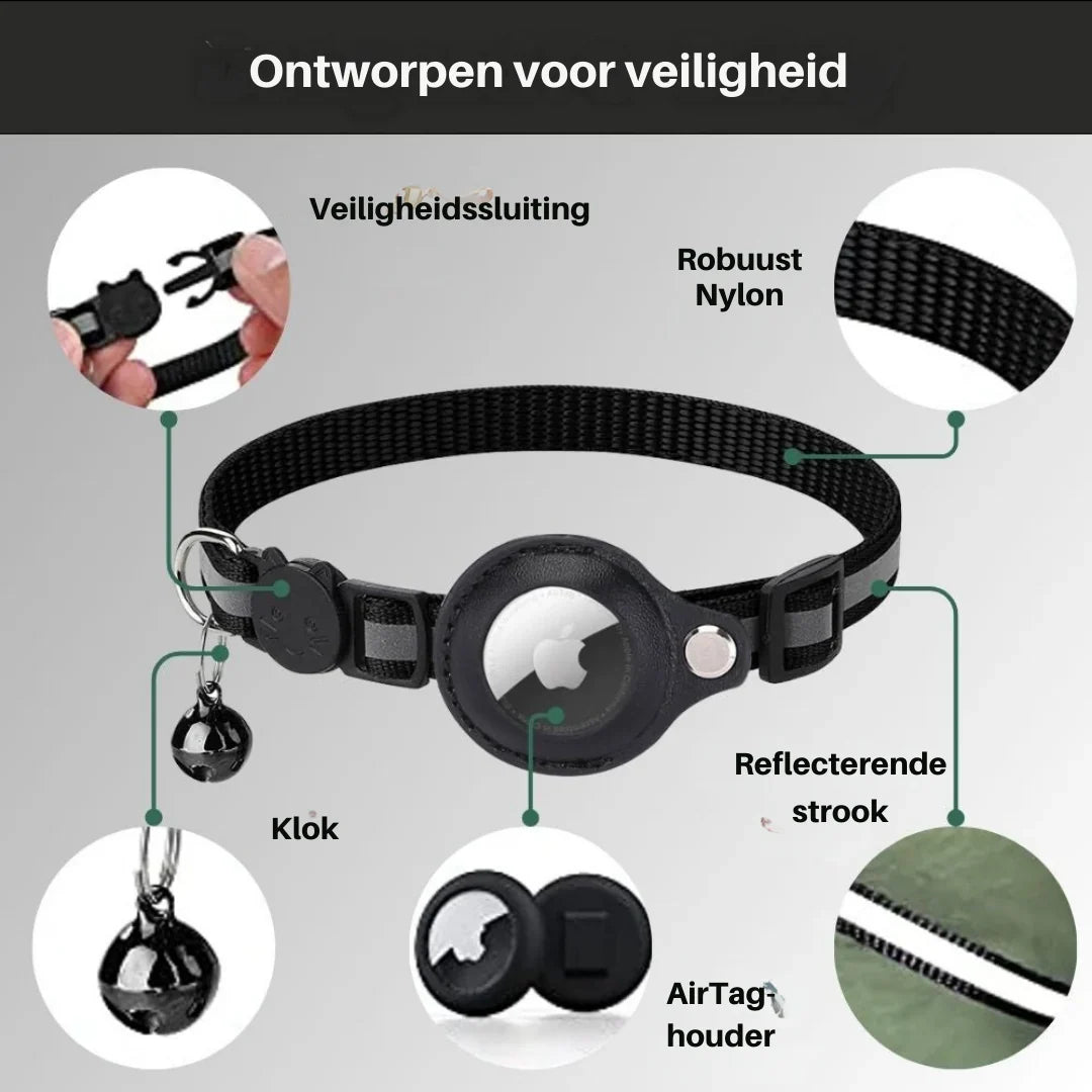 Cat Collar | Quick-Release Safety Buckle & Reflective GPS Compartment