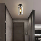Ceiling Lamp | Copper & Glass Shade | 3-Color LED Included