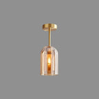 Ceiling Lamp | Copper & Glass Shade | 3-Color LED Included