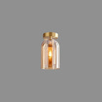 Ceiling Lamp | Copper & Glass Shade | 3-Color LED Included