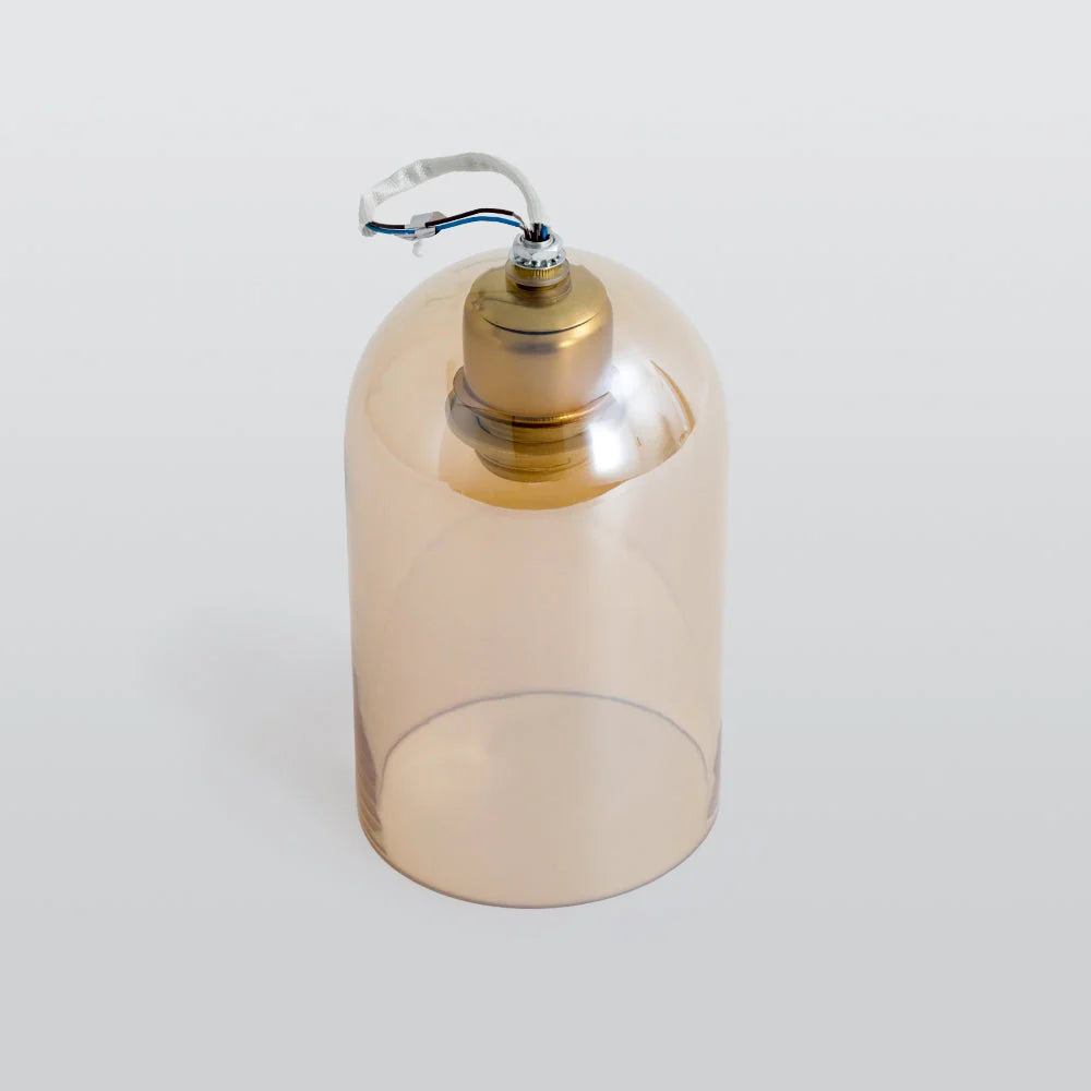 Ceiling Lamp | Copper & Glass Shade | 3-Color LED Included
