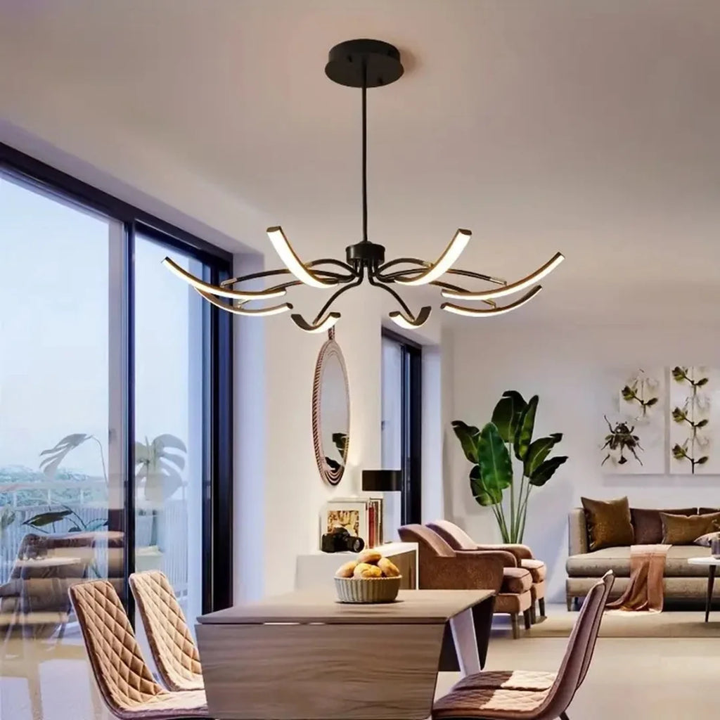 Ceiling Lamp | Integrated LED & Branched Arms | 8 Or 12 Arms