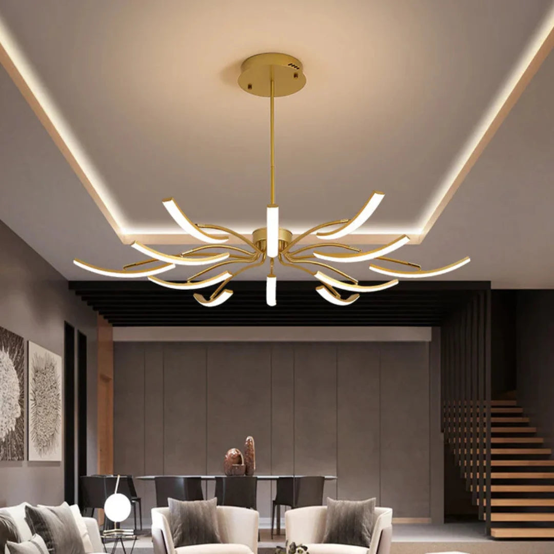 Ceiling Lamp | Integrated LED & Branched Arms | 8 Or 12 Arms