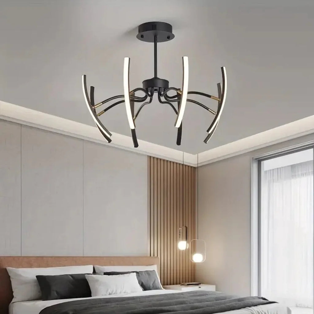 Ceiling Lamp | Integrated LED & Branched Arms | 8 Or 12 Arms