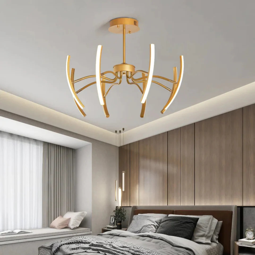 Ceiling Lamp | Integrated LED & Branched Arms | 8 Or 12 Arms