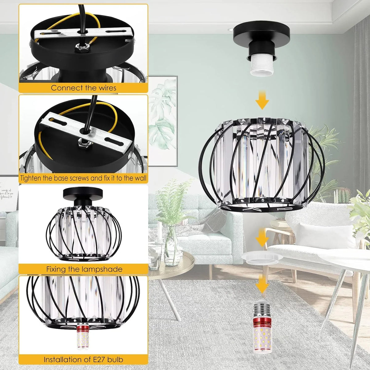 Ceiling Lamp | Nordic Sculptural Glass Shade & Soft Ambient Glow | Available in 2 Sizes