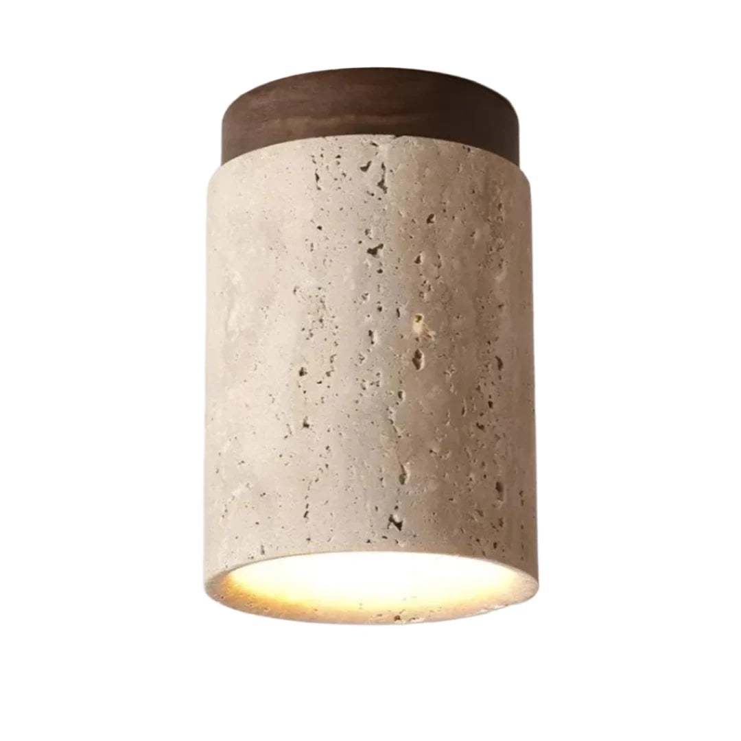Ceiling Lamp | Wabi-Sabi Travertine & Energy-Efficient LED