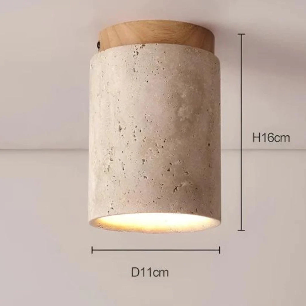 Ceiling Lamp | Wabi-Sabi Travertine & Energy-Efficient LED