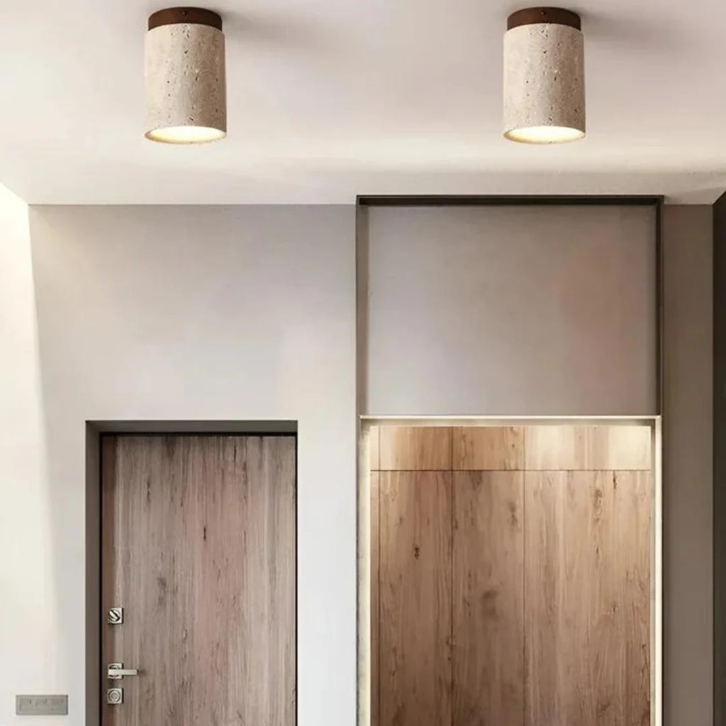 Ceiling Lamp | Wabi-Sabi Travertine & Energy-Efficient LED