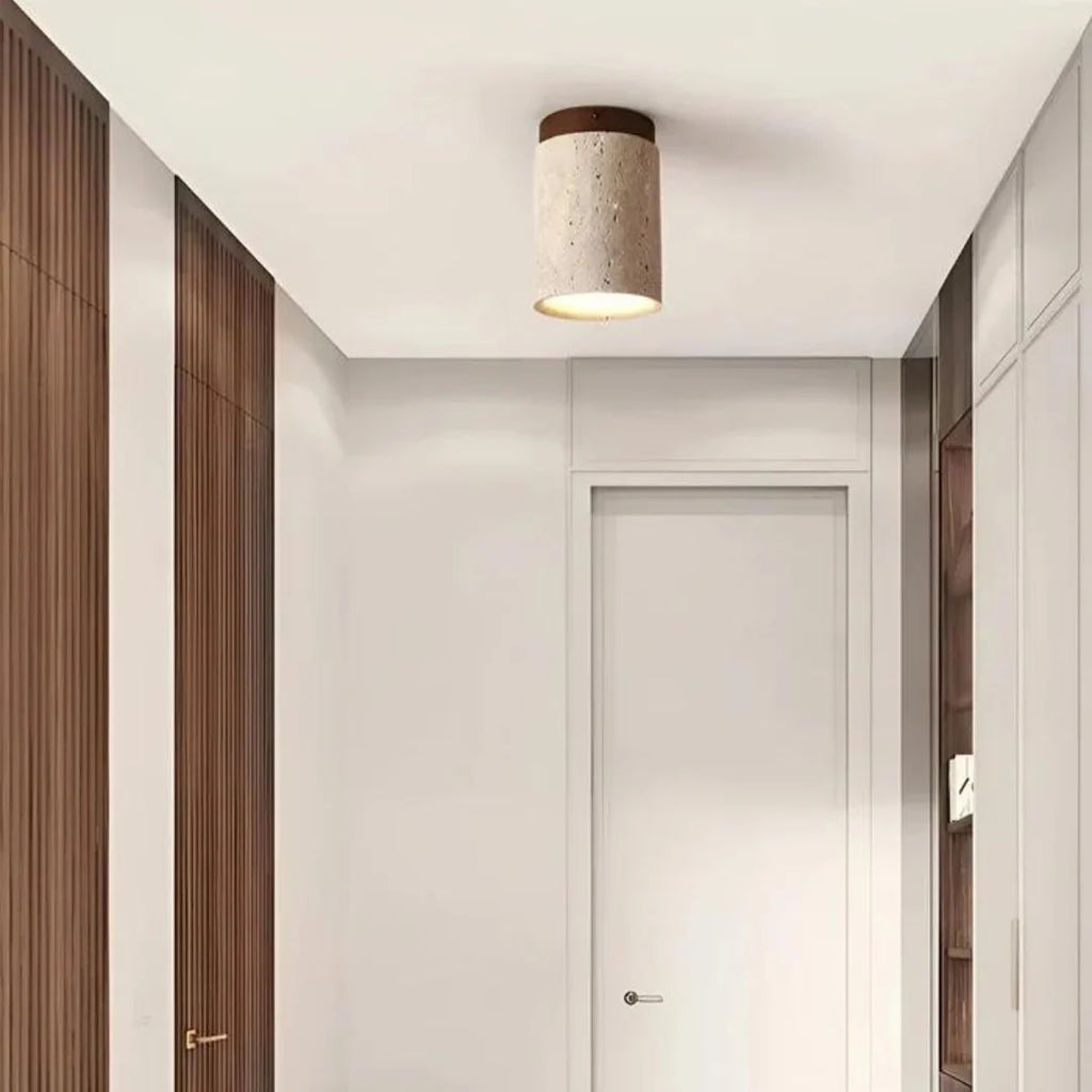 Ceiling Lamp | Wabi-Sabi Travertine & Energy-Efficient LED