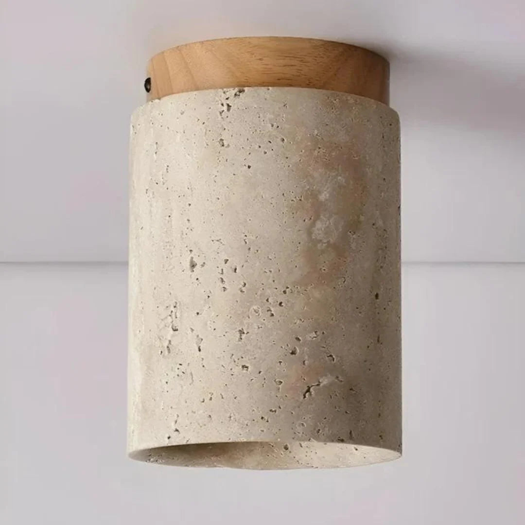 Ceiling Lamp | Wabi-Sabi Travertine & Energy-Efficient LED