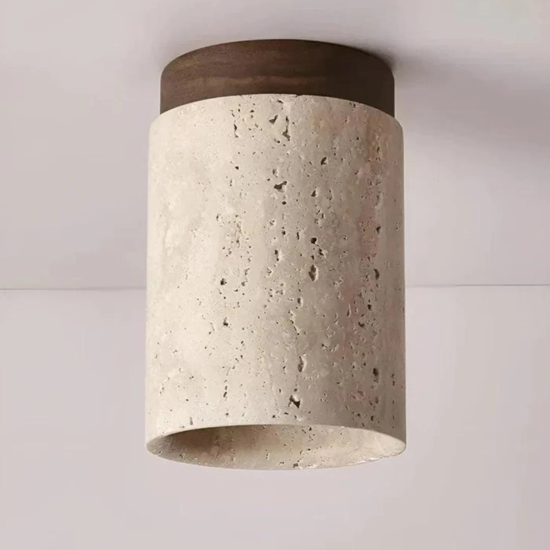 Ceiling Lamp | Wabi-Sabi Travertine & Energy-Efficient LED