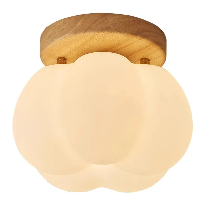 Ceiling Lamp | Walnut Wood Finish & Energy-Efficient | Flush Mount