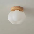 Ceiling Lamp | Walnut Wood Finish & Energy-Efficient | Flush Mount