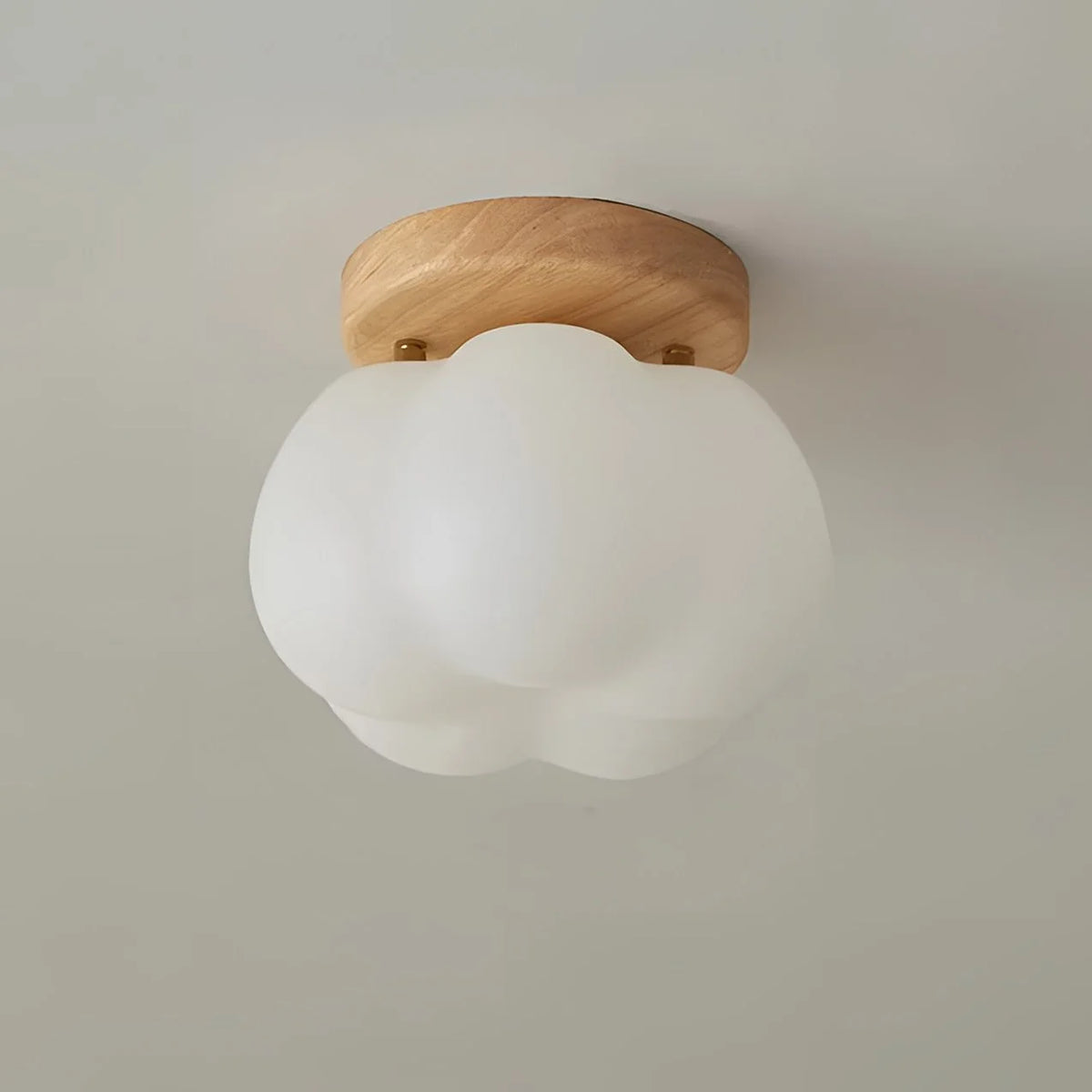 Ceiling Lamp | Walnut Wood Finish & Energy-Efficient | Flush Mount