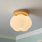 Ceiling Lamp | Walnut Wood Finish & Energy-Efficient | Flush Mount