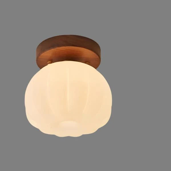 Ceiling Lamp | Walnut Wood Finish & Energy-Efficient | Flush Mount