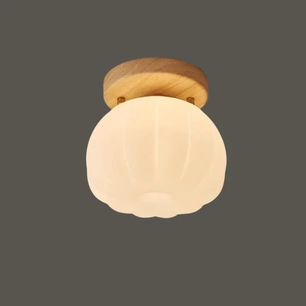 Ceiling Lamp | Walnut Wood Finish & Energy-Efficient | Flush Mount