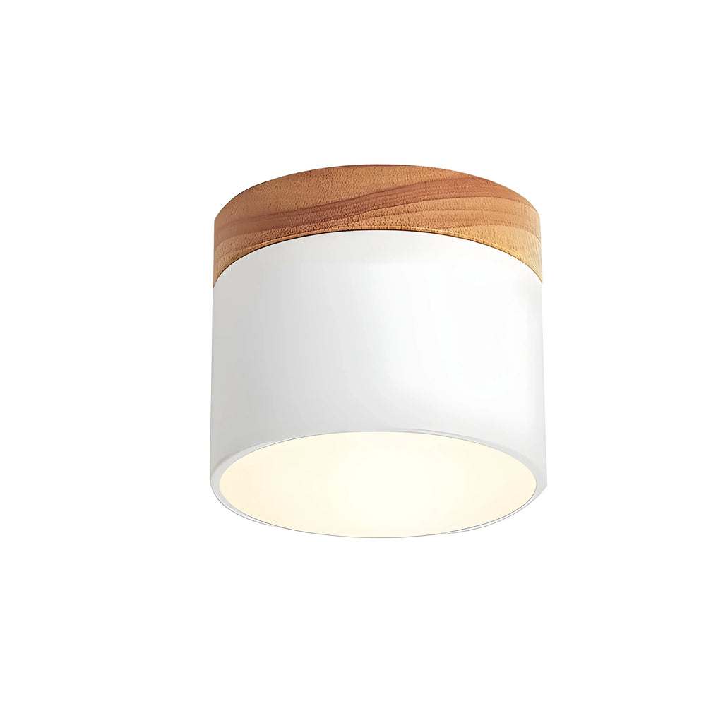 Ceiling Light | Cylindrical Aluminum & Wood Energy-Efficient LED
