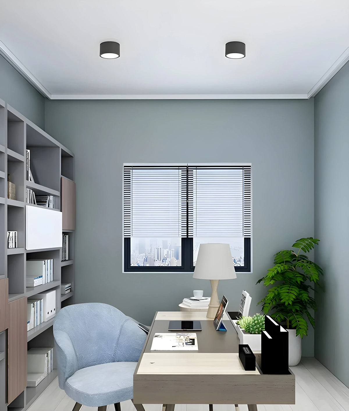 Ceiling Light | Cylindrical Aluminum & Wood Energy-Efficient LED