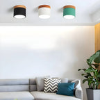 Ceiling Light | Cylindrical Aluminum & Wood Energy-Efficient LED