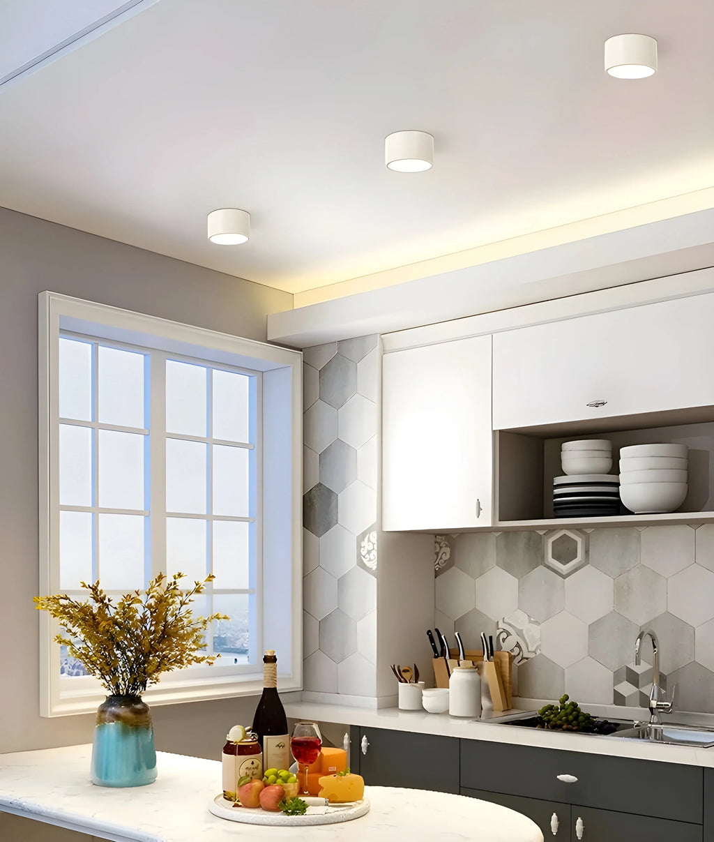 Ceiling Light | Cylindrical Aluminum & Wood Energy-Efficient LED