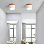 Ceiling Light | Cylindrical Aluminum & Wood Energy-Efficient LED