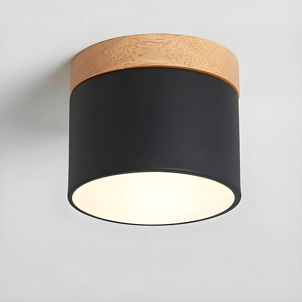 Ceiling Light | Cylindrical Aluminum & Wood Energy-Efficient LED