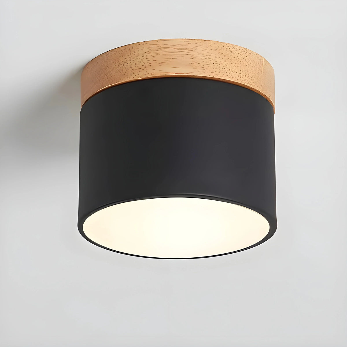 Ceiling Light | Cylindrical Aluminum & Wood Energy-Efficient LED