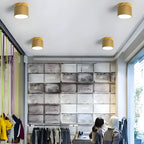 Ceiling Light | Cylindrical Aluminum & Wood Energy-Efficient LED