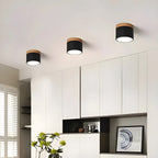 Ceiling Light | Cylindrical Aluminum & Wood Energy-Efficient LED