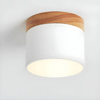 Ceiling Light | Cylindrical Aluminum & Wood Energy-Efficient LED