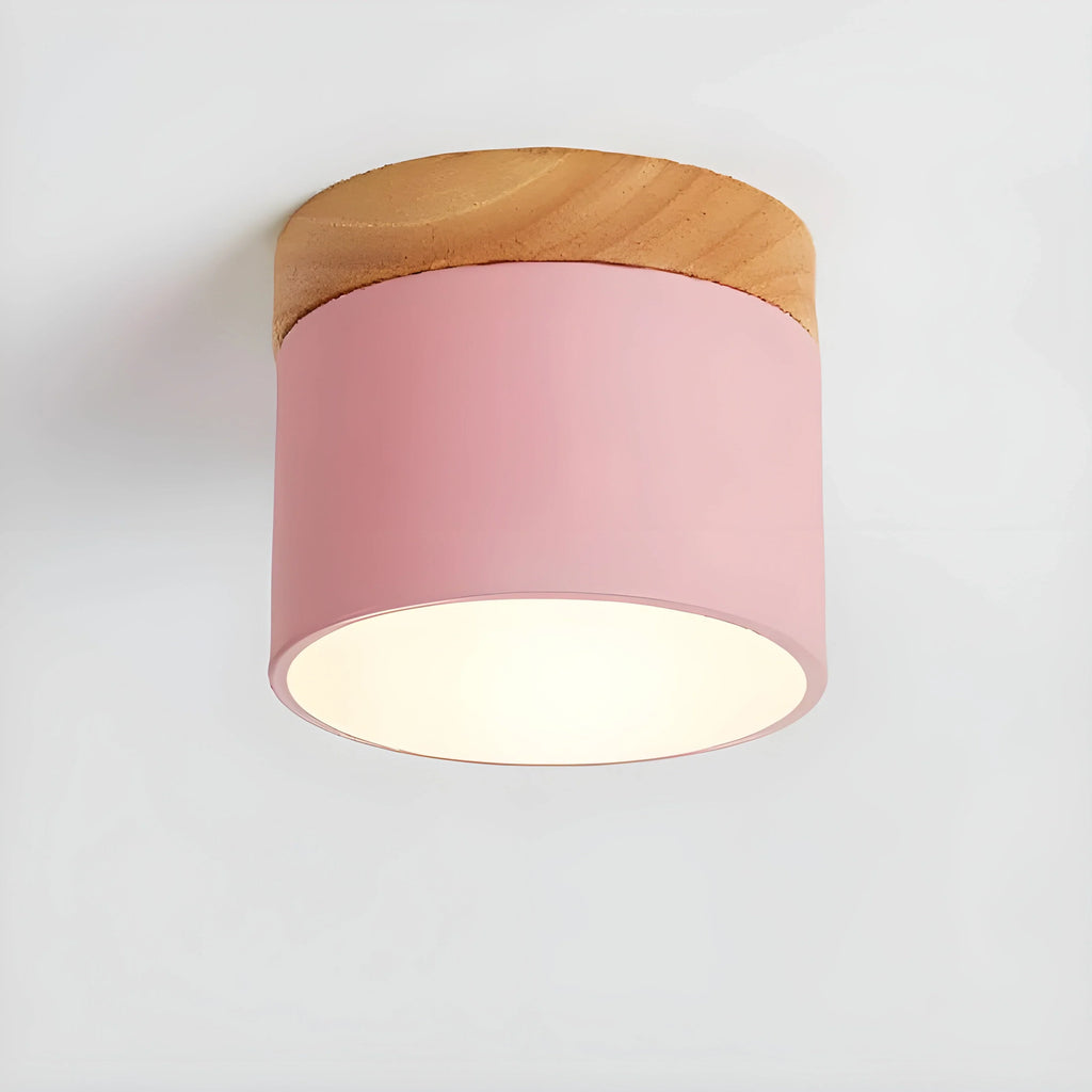 Ceiling Light | Cylindrical Aluminum & Wood Energy-Efficient LED