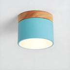 Ceiling Light | Cylindrical Aluminum & Wood Energy-Efficient LED
